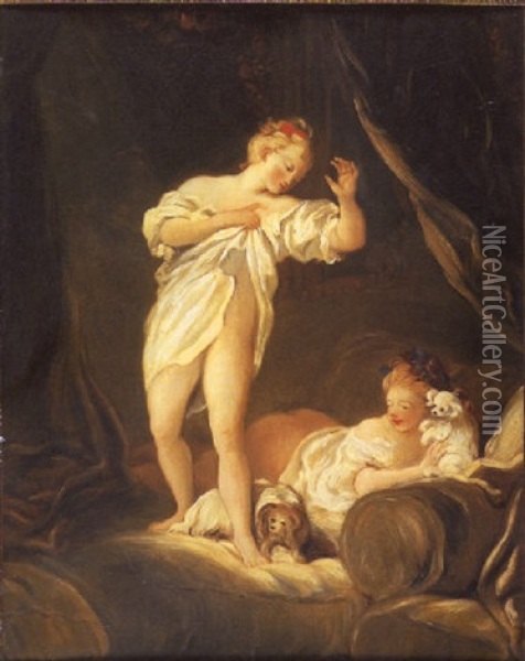 Le Lever Oil Painting - Jean-Honore Fragonard