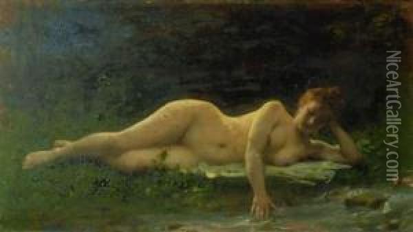 Femme Nue Allongee Oil Painting - Leon-Jean-Basile Perrault