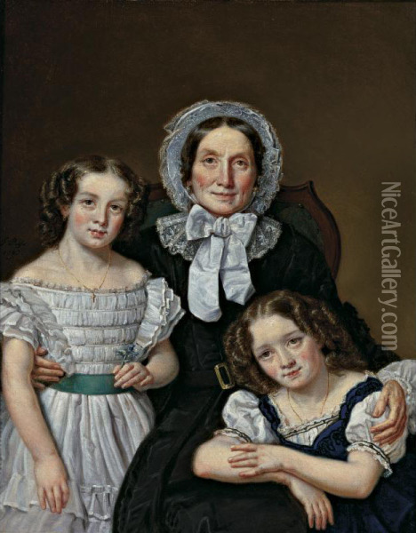Family Portrait Oil Painting - Francois Riss