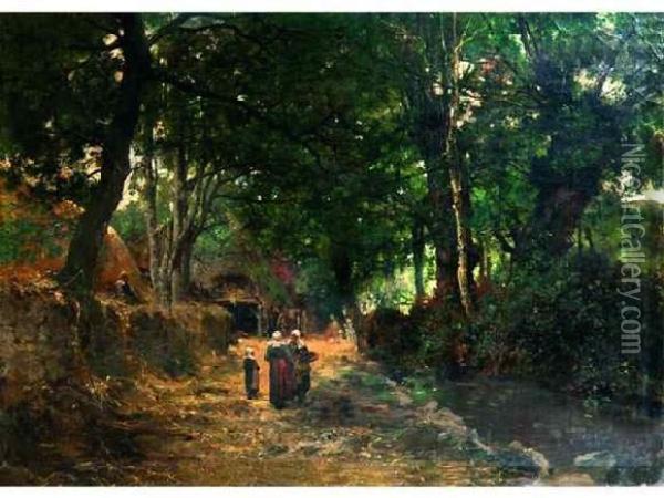 Le Bois David-pont-aven Oil Painting - Leon Germain Pelouse