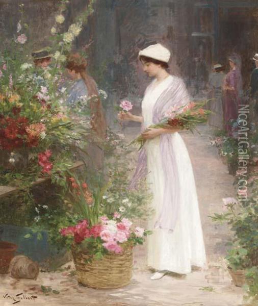 La Cueillette De Fleurs Oil Painting - Victor-Gabriel Gilbert