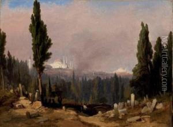 Vue De D'istanbul Oil Painting - Jules Louis Phillipe Coignet