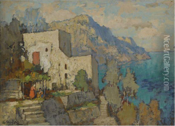 Capri Oil Painting - Konstantin Ivanovich Gorbatov