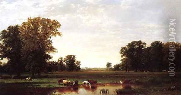 Genesee Meadows 1870 Oil Painting - John William Casilear