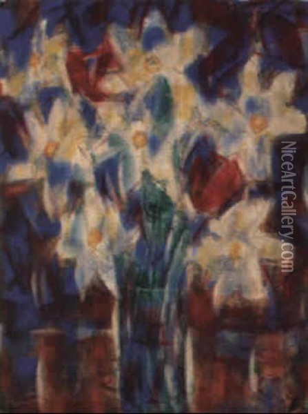 Narzissen Und Tulpen Oil Painting - Christian Rohlfs