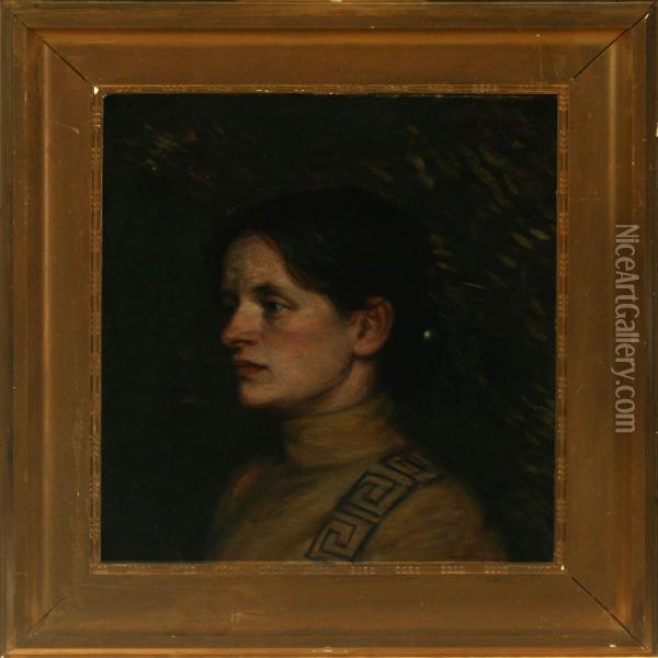 Portraet Af Kvinde Oil Painting - Heinrich Dohm