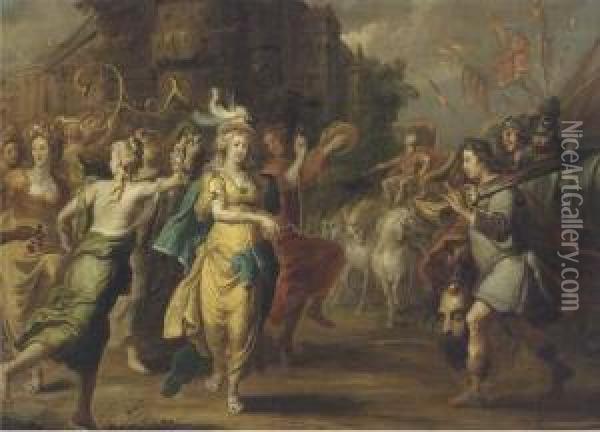 The Triumph Of David Oil Painting - Willem Van Herp