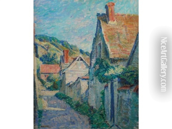 A View Of Giverny, France, A Homage To Monet Oil Painting - Edgar Rowley Smart