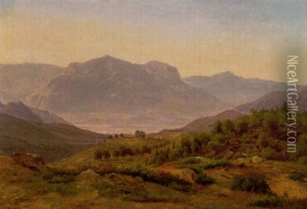 Gebirgstal In Tirol Oil Painting - Frederik Christian Jacobsen Kiaerskou
