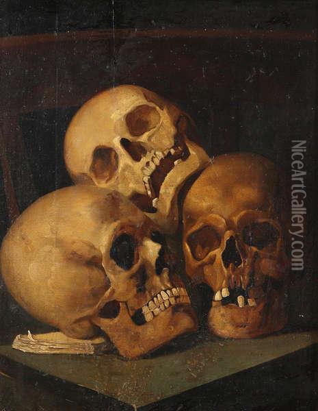 Tetes De Morts Oil Painting - Henri Leys
