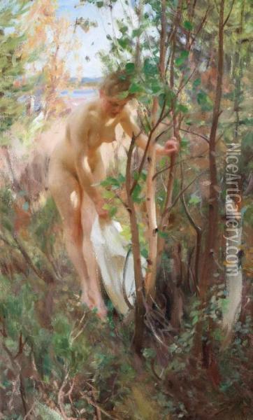 En Eva Oil Painting - Anders Zorn