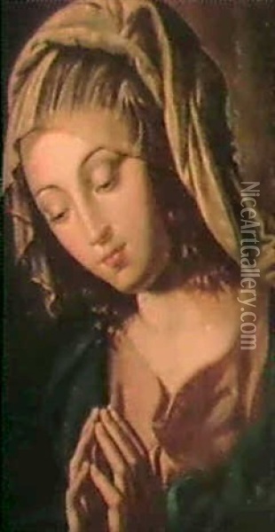 Madonna Praying Oil Painting - Giovanni Battista Salvi (Il Sassoferrato)