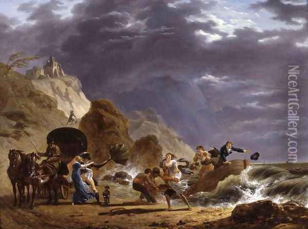 Arrival of Emigres with the Duchess of Berry on the French Coast Oil Painting - Carle Vernet