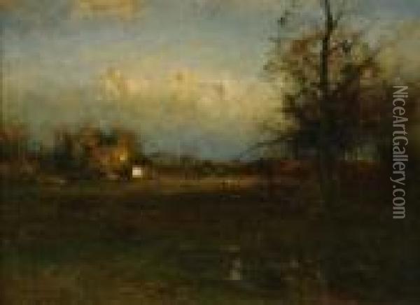 Late Autumn Afternoon Oil Painting - John Francis Murphy