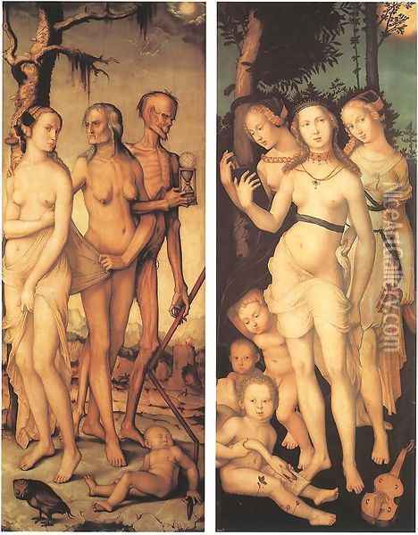 Three Ages Of Man And Three Graces 1539 Oil Painting - Hans Baldung Grien
