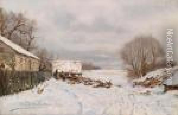Winterlandschaft Oil Painting - Anders Anderson-Lundby