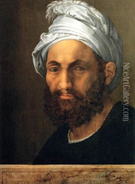 Portrait of Michelangelo Oil Painting - Baccio Bandinelli