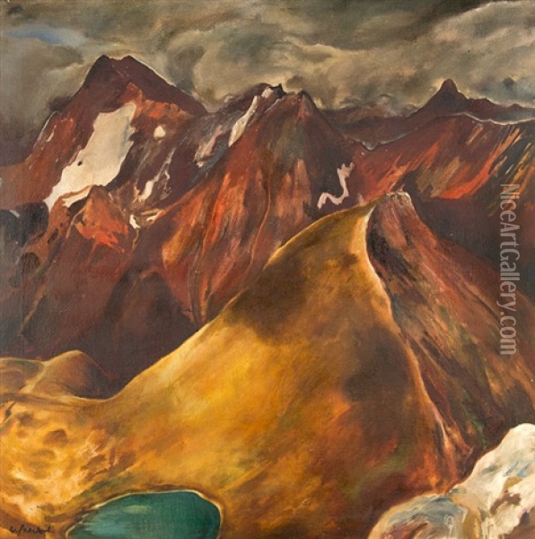 Allgauer Berge Oil Painting - Willi Jaeckel