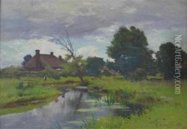 Reflections Oil Painting - Ernest Parton