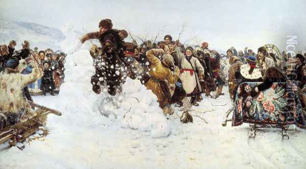 The Capture of the Snow Fortress, 1891 Oil Painting - Vasilij Ivanovic Surikov
