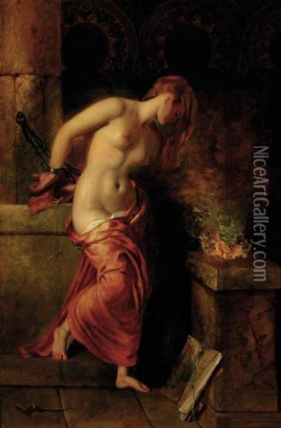 The Captive Oil Painting - William Etty