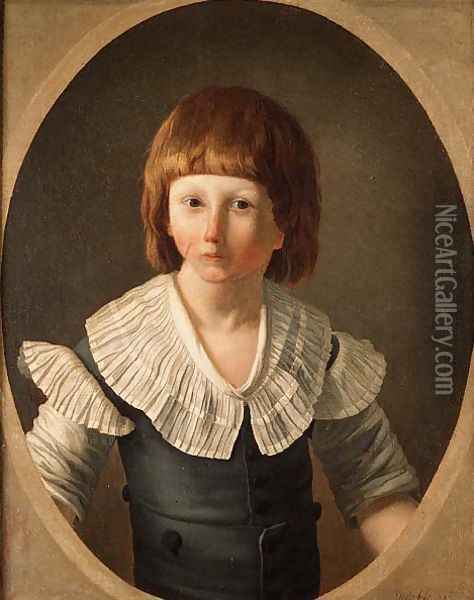 Louis XVII 1785-95 aged 8, at the Temple, 1793 Oil Painting - Joseph-Marie the Younger Vien