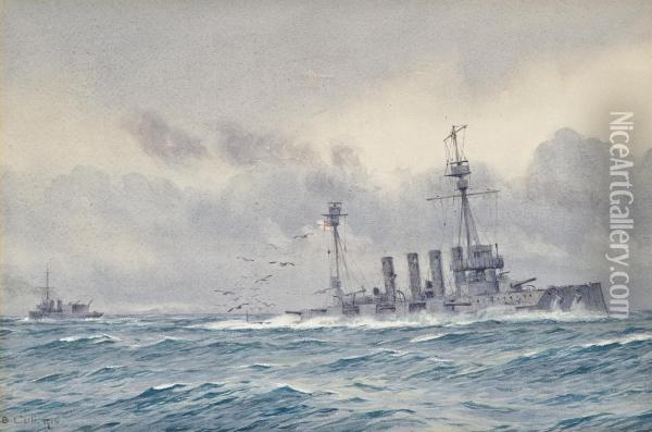 The Sinking Of H.m.s. 
Warrior Oil Painting - Alma Claude Burlton Cull