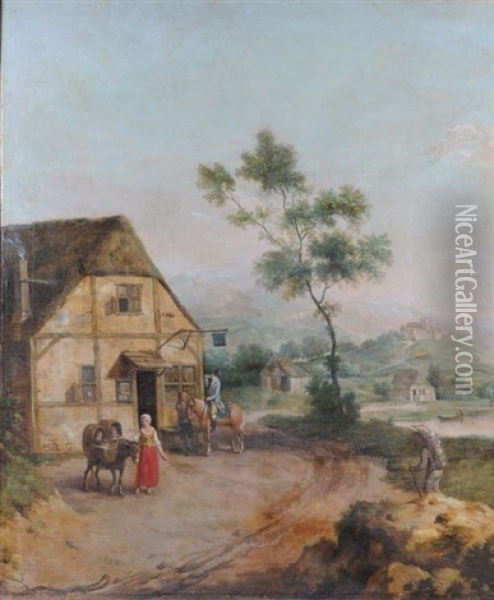 Halte Du Cavalier A L'auberge Oil Painting - Nicolas-Jacques Juliard