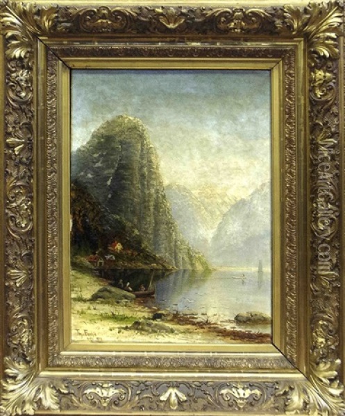 Der Sognefjord In Norwegen Oil Painting - Therese Fuchs