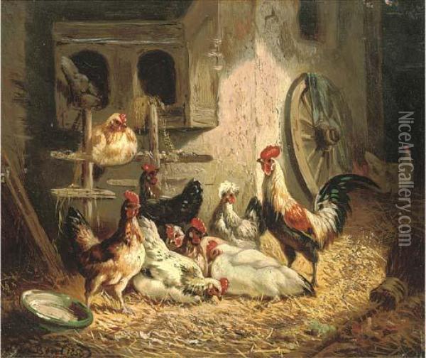 The Chicken Coup Oil Painting - Henri De Beul