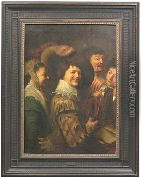 Frohliche Gesellschaft Oil Painting - Frans Hals
