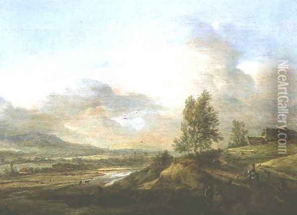 Landscape with fisherman Oil Painting - Philips Wouwerman