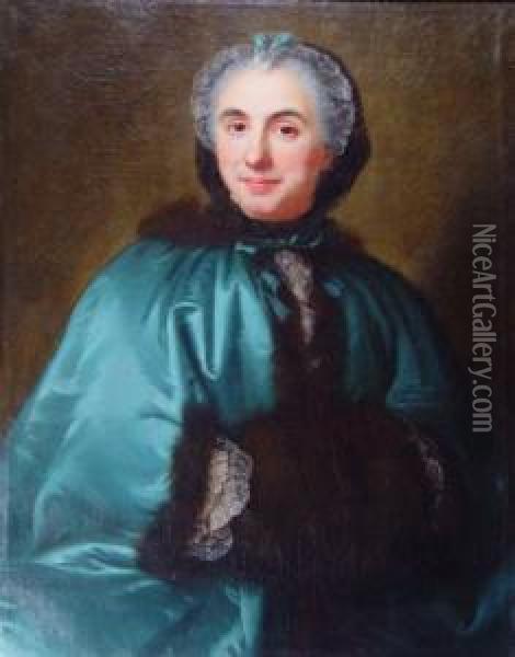  Portrait De Femme Au Manchon  Oil Painting - Marianne Loir