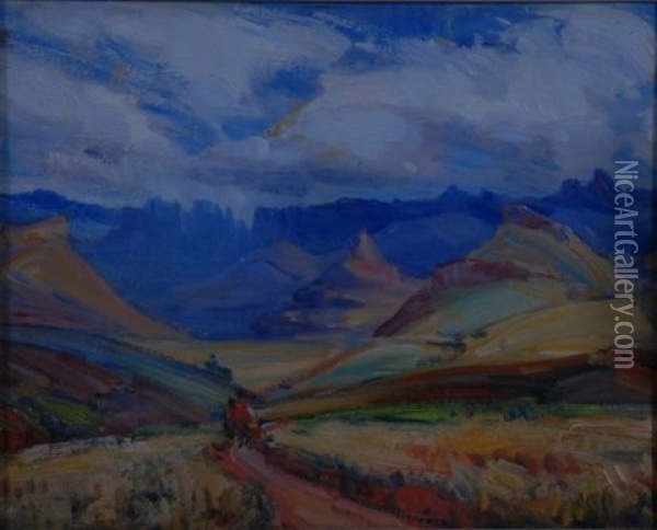 Homeward Bound, Lesotho Oil Painting - Pieter Hugo Naude