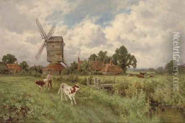 Changing pastures Oil Painting - Henry Hillier Parker