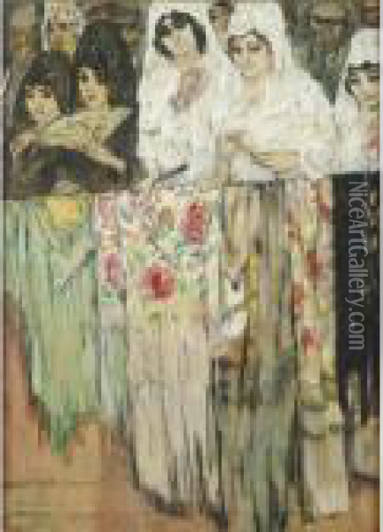 Spanish Ladies Oil Painting - Leo Gestel