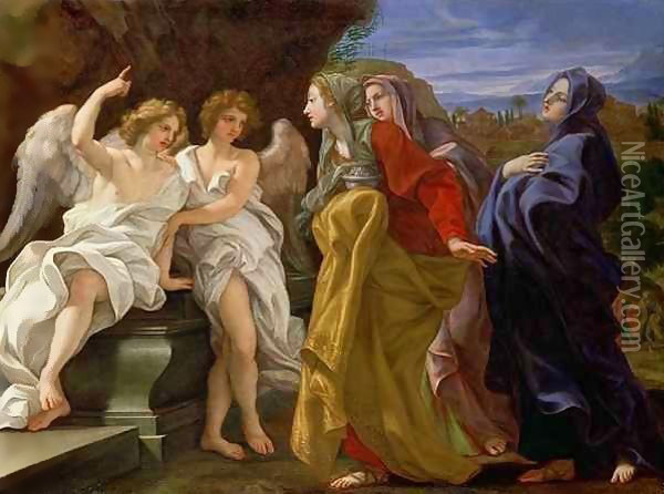 The Three Marys at the Sepulchre, c.1684-85 Oil Painting - Baciccio II