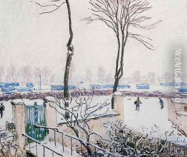 Approach to the Railway Station Oil Painting - Alfred Sisley