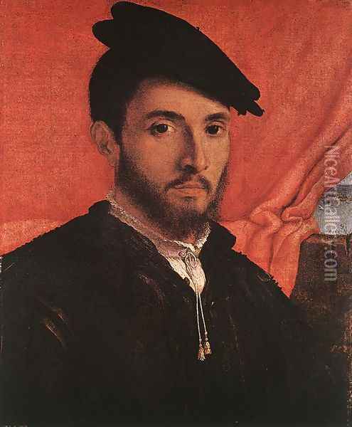 Portrait of a Young Man c. 1526 Oil Painting - Lorenzo Lotto