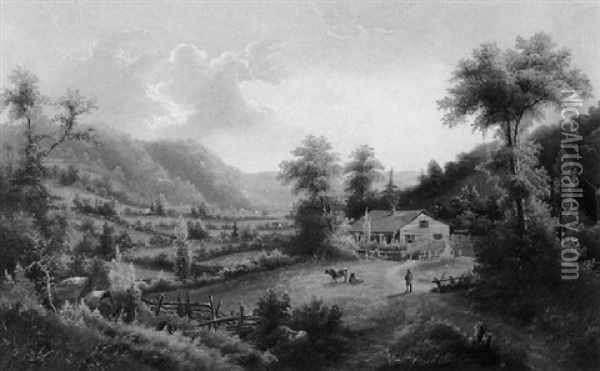 Farm In The White Mountains Oil Painting - John White Allen Scott