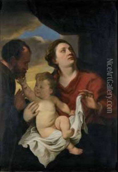 Sacra Famiglia Oil Painting - Sir Anthony Van Dyck