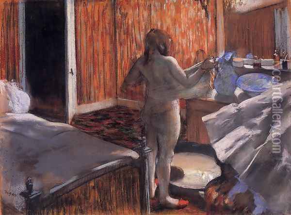 Woman at Her Toilette Oil Painting - Edgar Degas