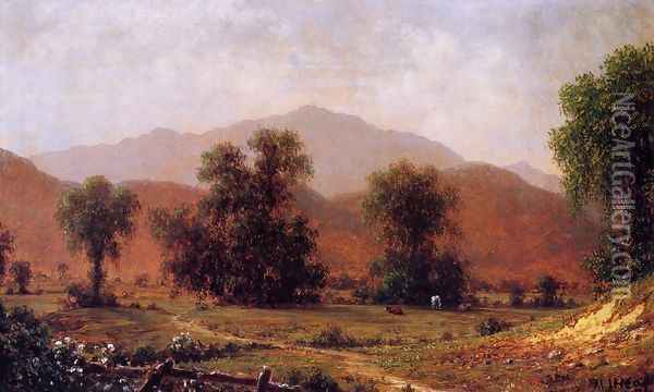 White Mountain Landscape Mount Washington Oil Painting - Martin Johnson Heade
