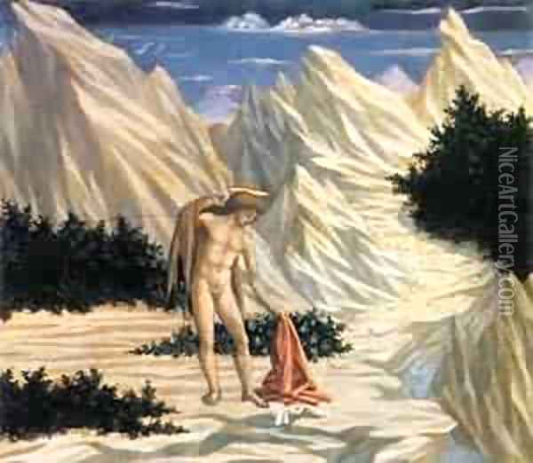 St John In The Wilderness (Predella) 2 1445 National Gallery 2 Oil Painting - Domenico Di Michelino