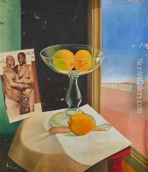 Still Life With Citrus Oil Painting - Dmitry Krapivny
