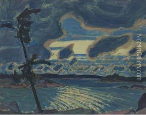 After Sunset, Georgian Bay Oil Painting - James Edward Hervey MacDonald