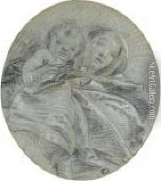 The Madonna And Child, Seen From Below Oil Painting - Giovanni Domenico Tiepolo