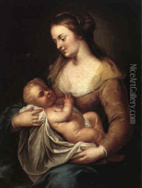Maria Med Jesusbarnet Oil Painting - Anton Raphael Mengs