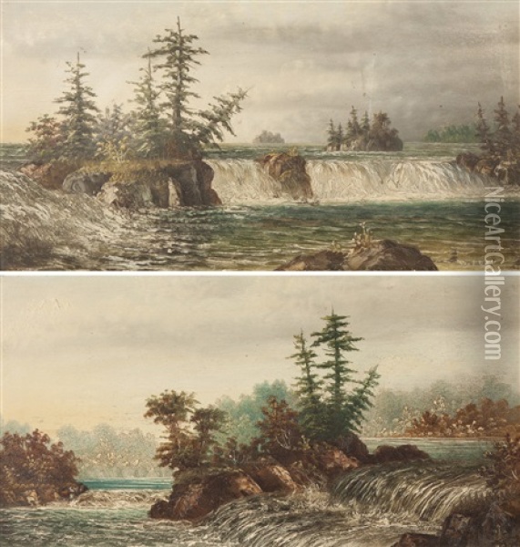 Two Landscapes Oil Painting - William Merritt Post