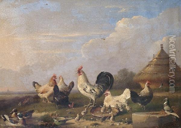 Feathered Friends Oil Painting - Franz van Severdonck